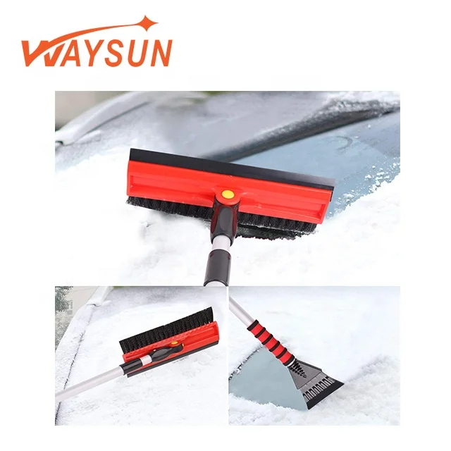 WAYSUN алюминиевая телескопическая ручка для чистки автомобиля щетка снега со скребком