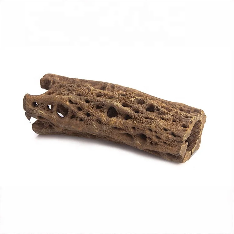 Reptile tank landscape resin artificial decorative wood bark hiding cave for lizard frog