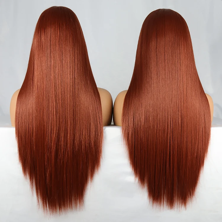 Julianna Highlight Heat Resistant Fiber Wigs Synthetic Lace Front Wig Straight Hair 4X13 Lace Frontal Wigs For Black Women