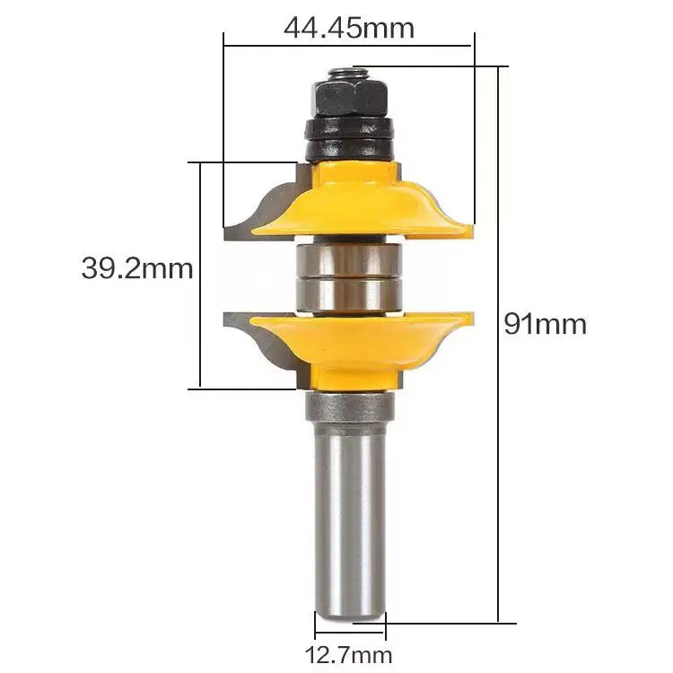 3pcs Sets 1/2' 12mm Shank Woodworking Door Frame Milling Cutter Engraving Machine Trimming