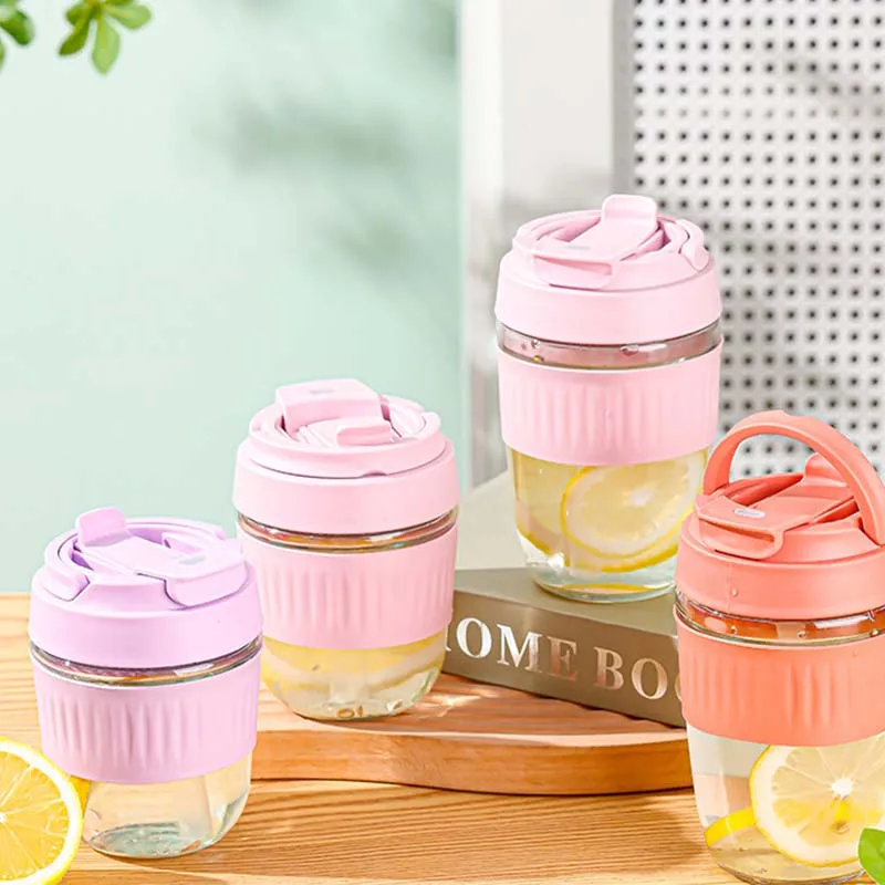Small glass tumbler, suitable for outdoor, travel, school, office, various colors, small and beautiful