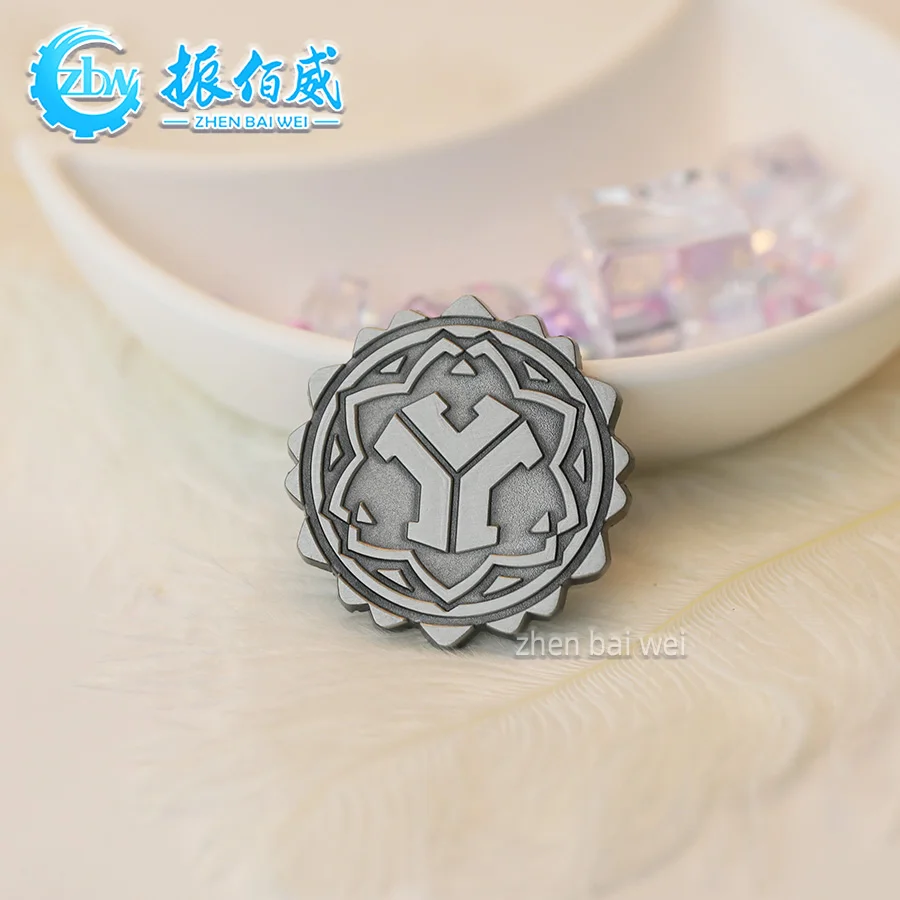 Cheap custom metal soft enamel strong magnet badge, metal gold plated round cartoon dragon year limited soft enamel badge