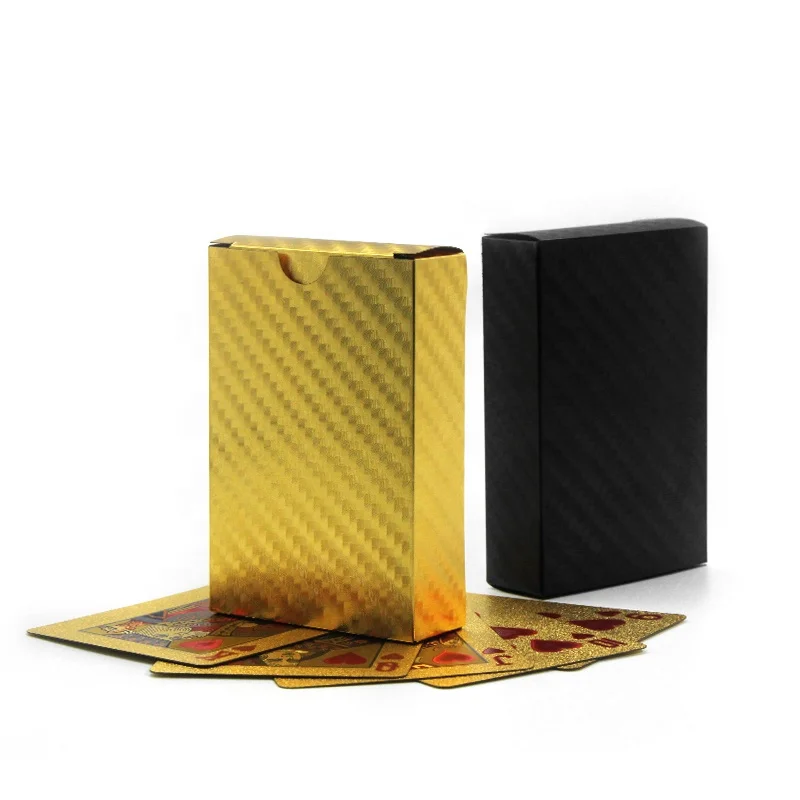 High Quality Custom Playing Cards Printing Poker Pvc Waterproof Plastic Gold Black in Bulk
