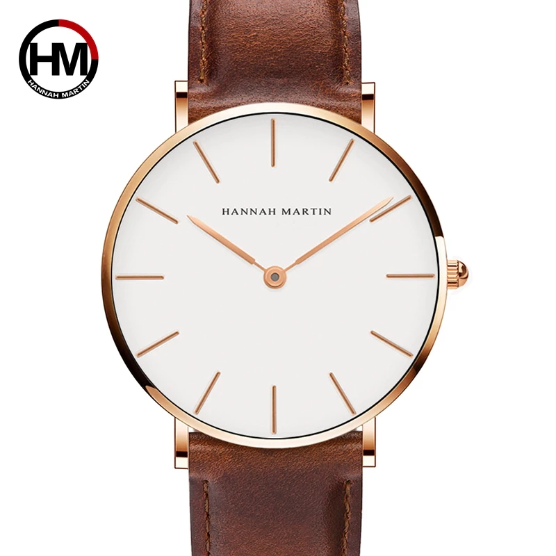 Hannah Martin CB01 Watch Creative Business Leather Unisex Couple Watches Quartz Waterproof Watches Men Wrist Relogio Masculino
