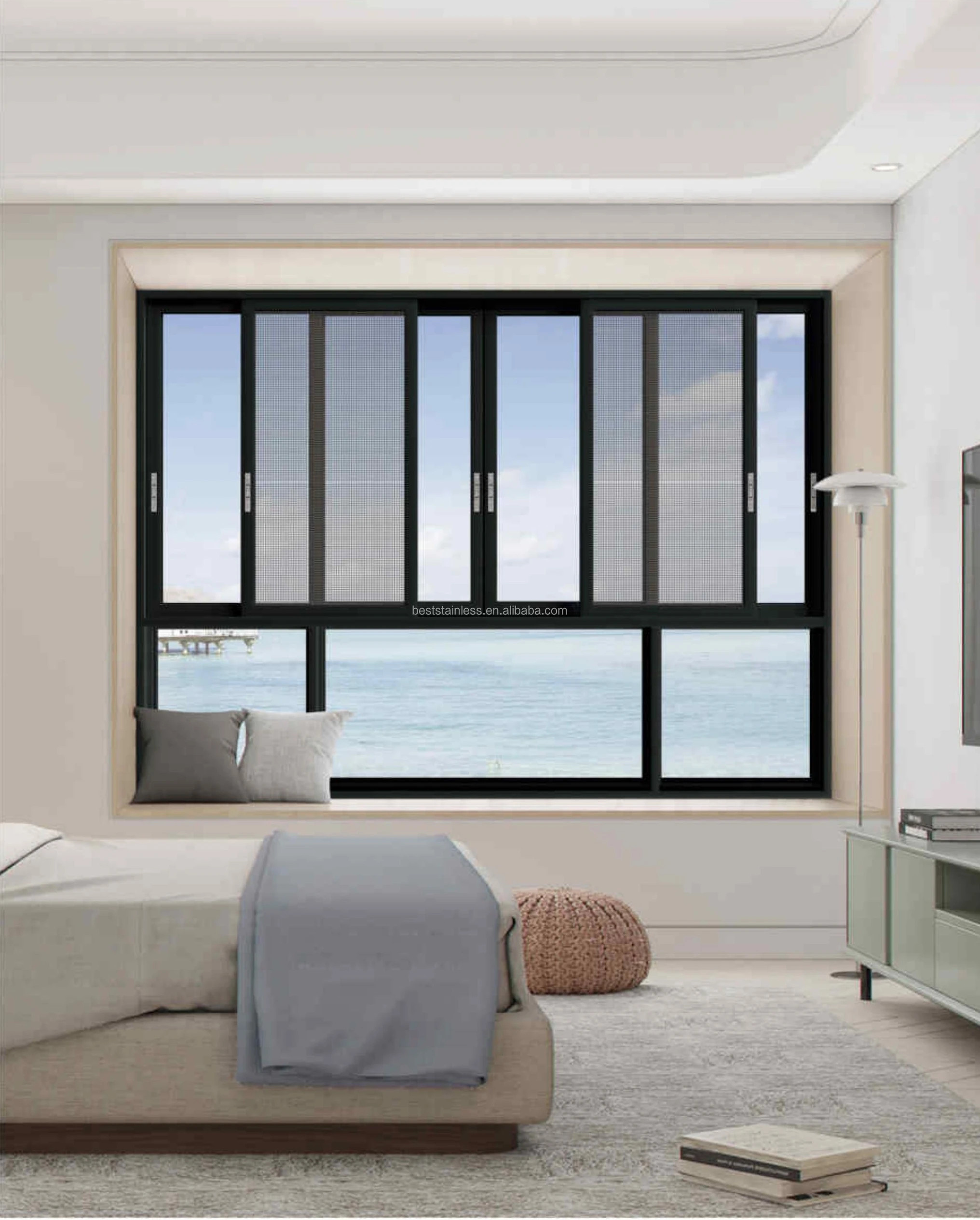 Double glazed windows and doors manufacturer aluminium tilt and turn window with Germany hardware warranty