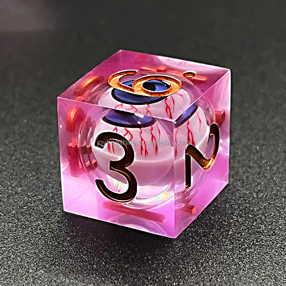 Custom Dnd Dice Set D&d Rpg D20 Polyhedral Math Board Game Sharp-edged Dice Liquid Core Heart Filled Razor Handcrafted