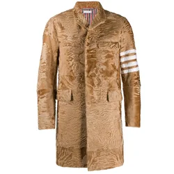 OEM custom a four-striped fur embroidered fashion faux fur over winter coat for men