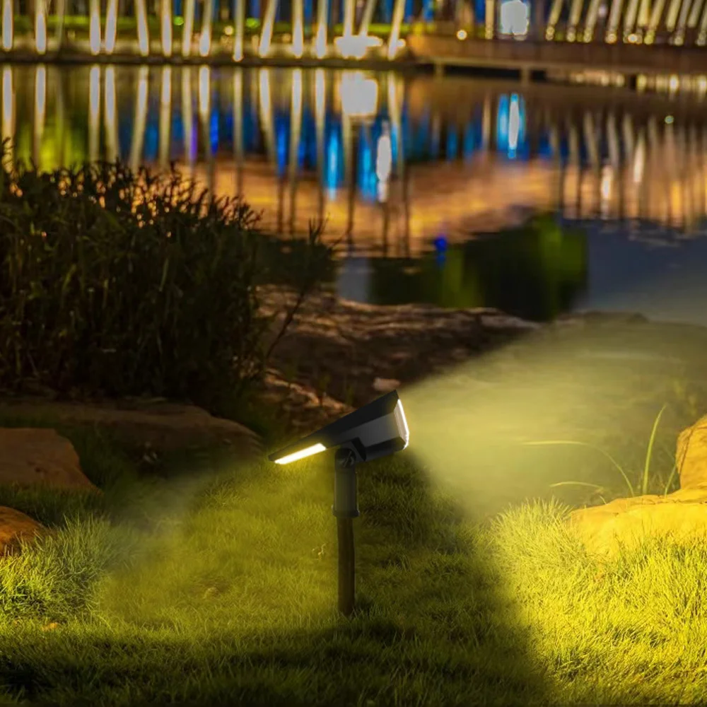 Outdoor Waterproof IP65 Adjustable Landscape Spotlight Wireless Garden Lamp Lawn RGB Lawn Courtyard Spotlight led solar light