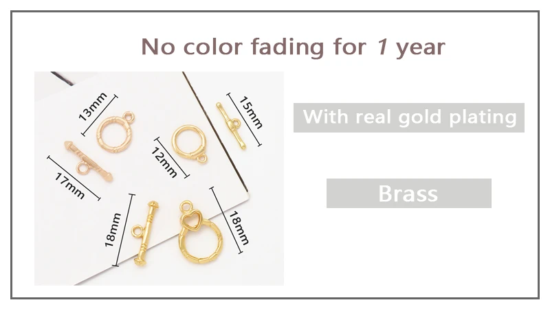 Diy Wholesale Custom Women Heart Round Toggle Clasp Bracelet Necklace Charm Jewelry Gold Plated OT Clasp For Making Accessory