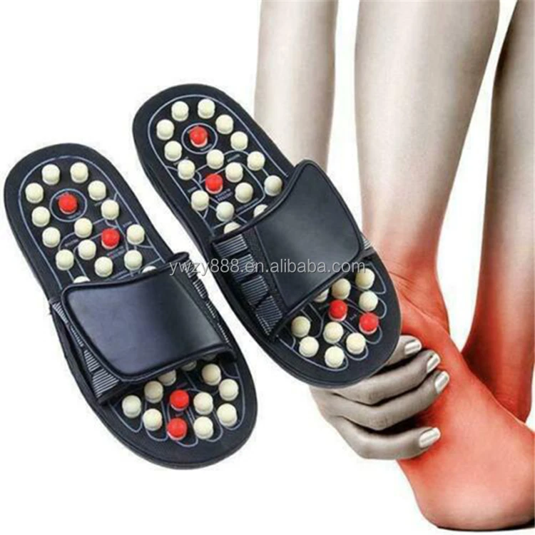 02       Acupoint Massage Slippers Sandal Unisex Feet Chinese Acupressure Therapy Medical Rotating Foot Massage Shoes