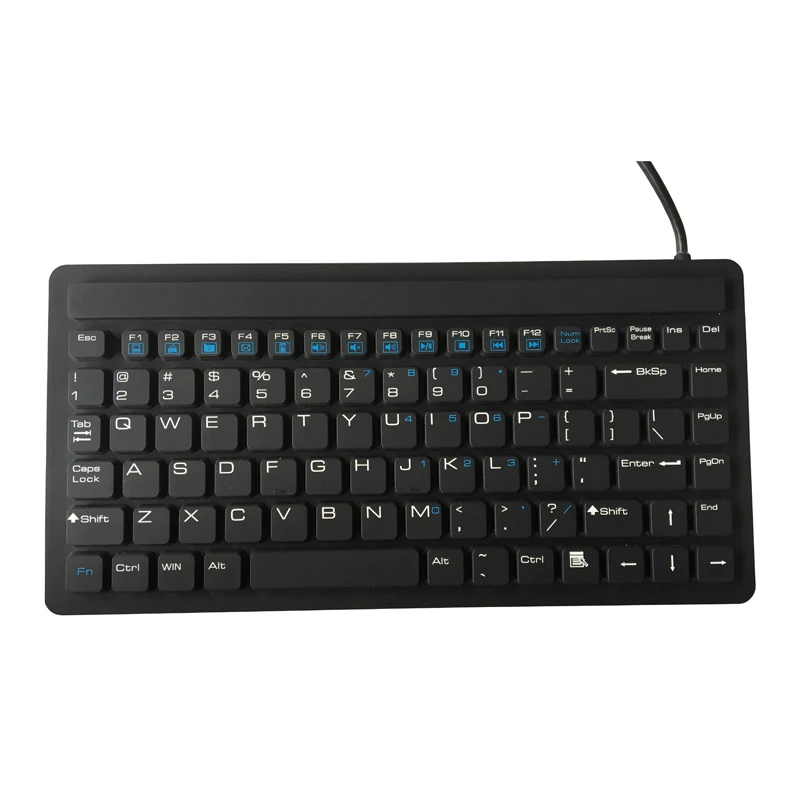 Medical Super-Slim 87 Keys Washable IP68 Silicone Keyboard