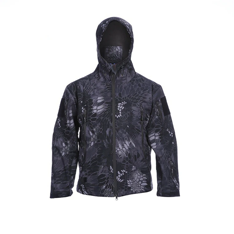Topgear New Hot Sale Wholesale High Quality Hooded Zipper Camouflage Jacket for Men Waterproof Stand Hunting Print Pattern S-3XL