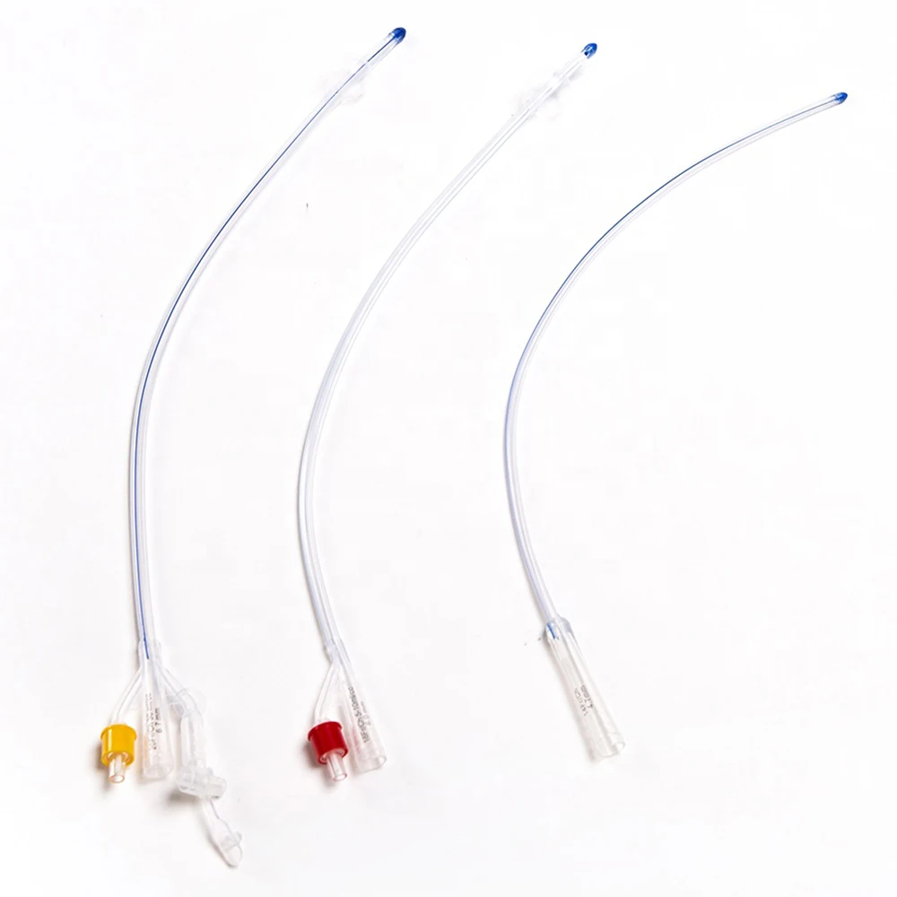 China Manufacturer Fr10-Fr26 Two Way Golden Medical All Silicone Foley Catheter With CE Approval