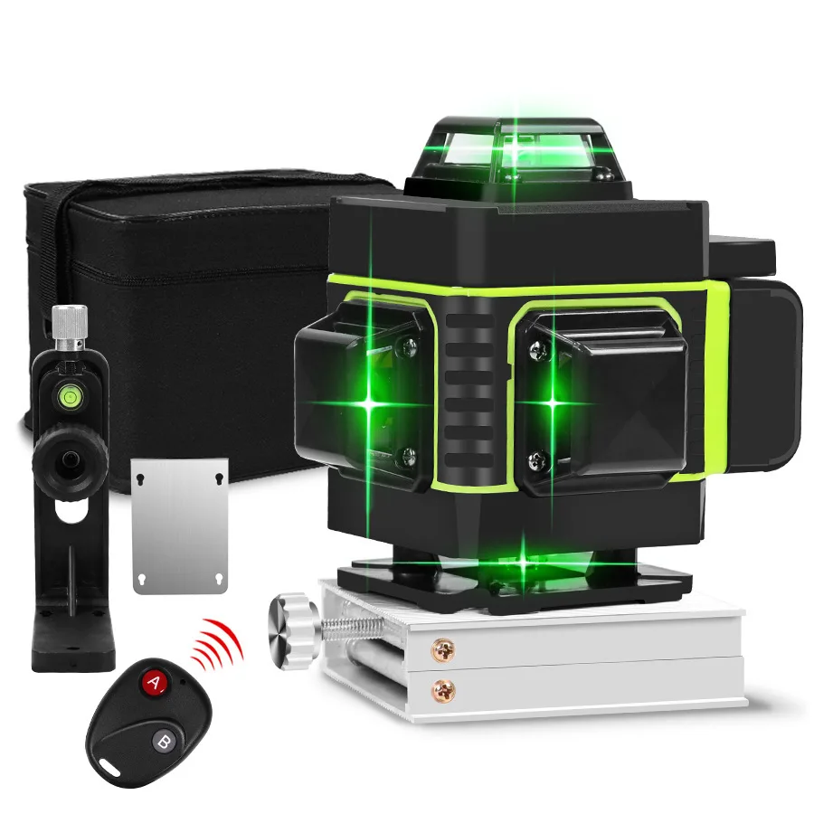 16 Lines 4D automatic level cross line Green laser tile leveling system 360 degree rotating laser levels