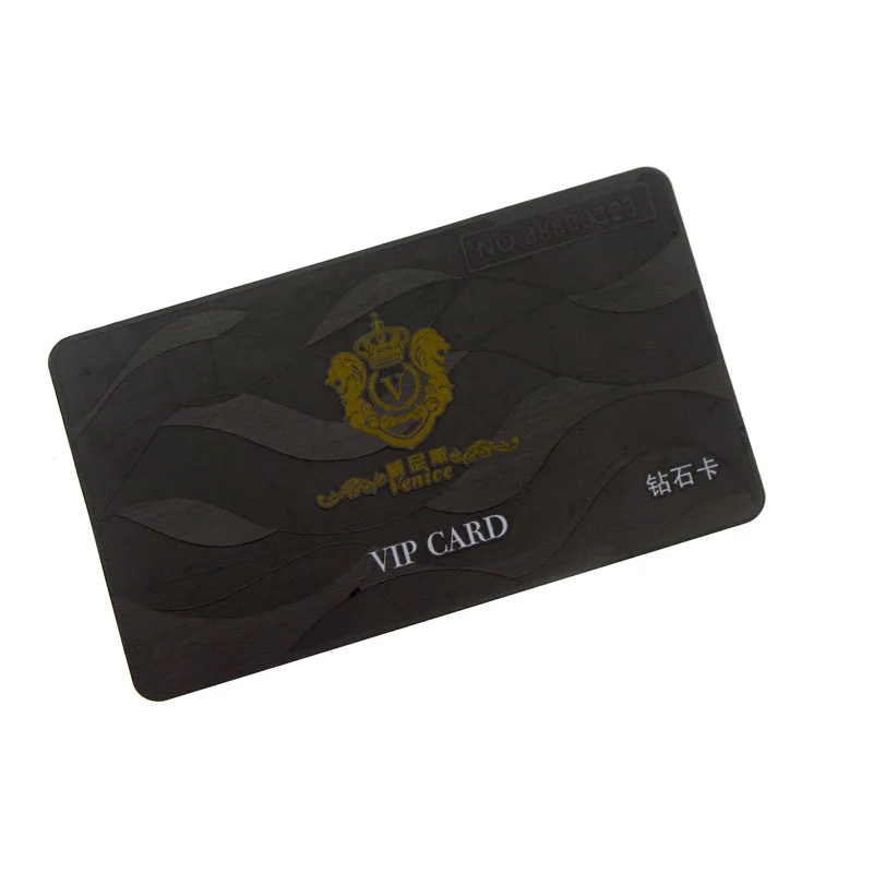 Custom wholesale stainless steel square shape metal VIP card