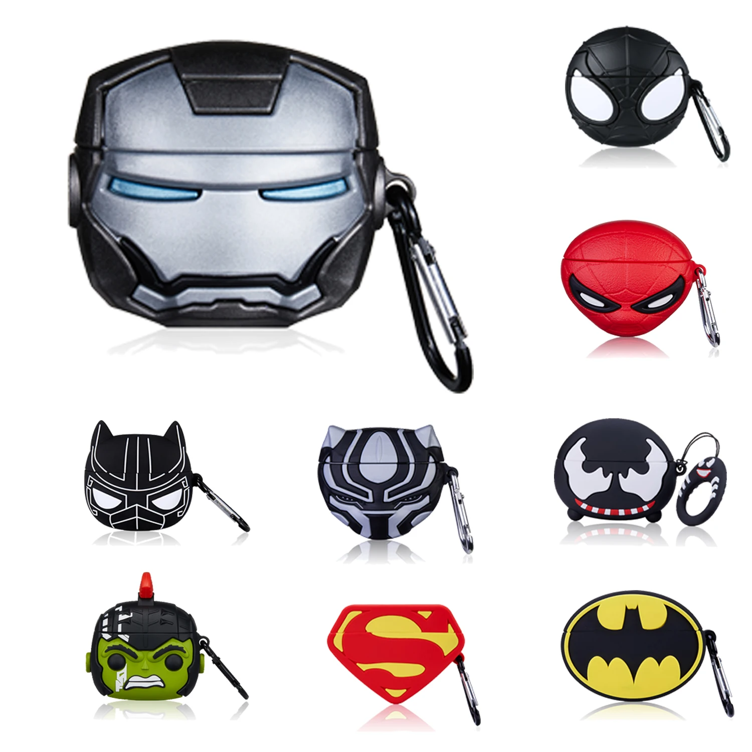 For Marvel Airpods 2 Case Cover Silicone Cover Protective Earphone for airpods case 3D Cartoon Toy Silicone for Airpods