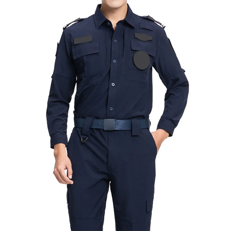 2024 Long Sleeves Fast Dry High Elastic National Guard Security Uniforms Color for Men