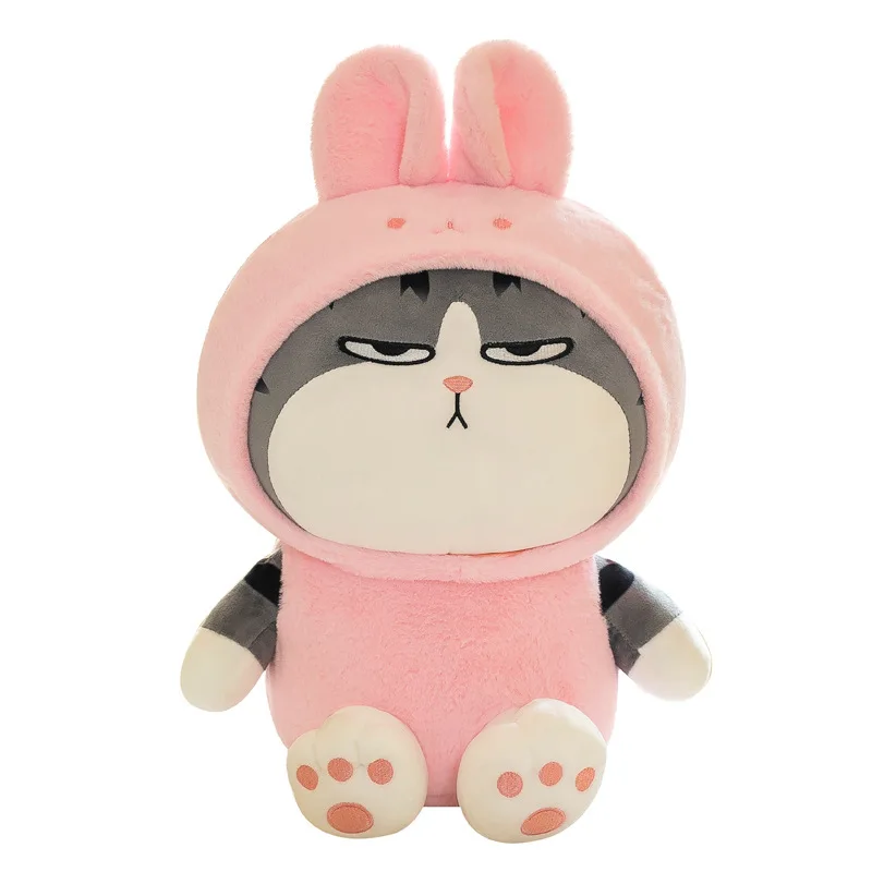 Netizen Red Cat Plush Toy of the Same Style Becomes Rabbit Panda Doll Lovely Long Live Cat Pillow Grasping Machine Doll