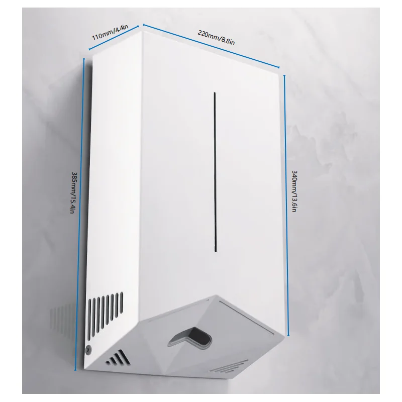 Wall-Mounted Electric Hygiene Automatic Commercial Hand Dryer ABS V Airblow Toilet Washroom for Hotels