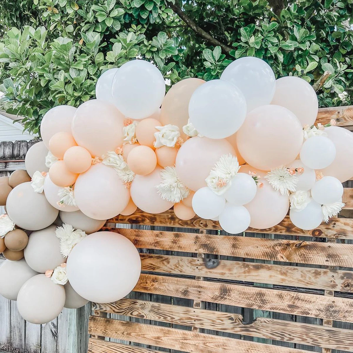 New Arrival Metal Round Balloon Arch Wedding Background White Balloon Arch Garland Gold Chrome Latex Balloons Set Birthday Decor