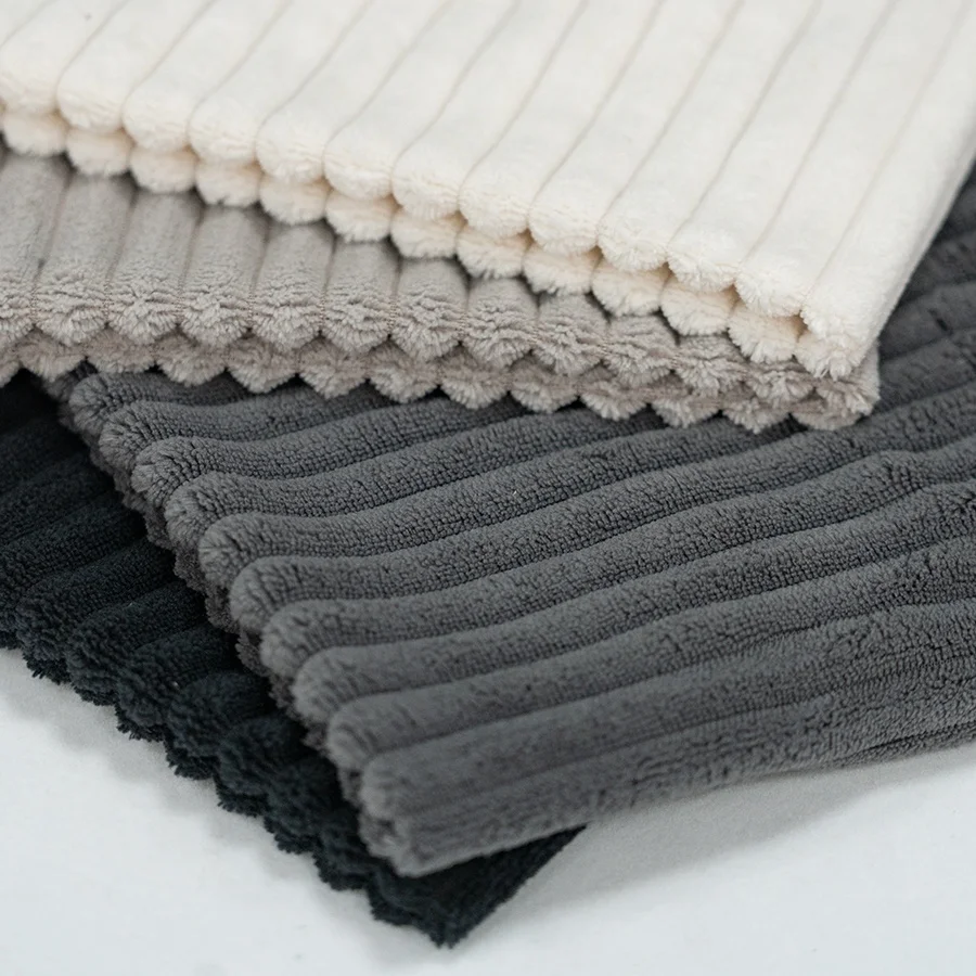 Chinese Manufacturer High Quality fabric 100%polyester Knitted High quality velvet  corduroy textile fabric for sofa