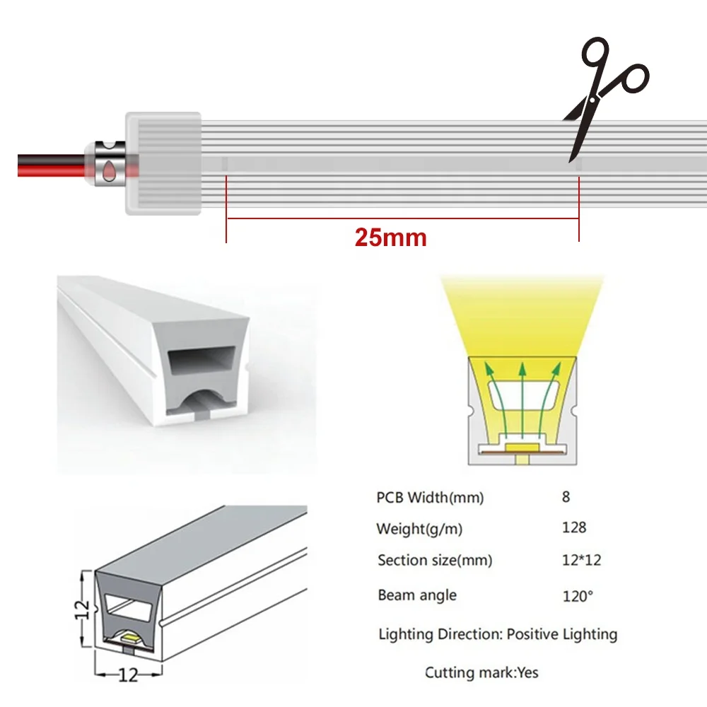 Фабричный поставщик, изготовленный на заказ, светодиодная неоновая лента, водонепроницаемая для украшения свадебной комнаты