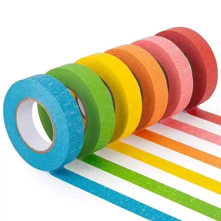3/4inch Painter Tape Yellow No Residue Crepe Paper Masking Tape Uv Resistance Automatic Painters Tape For Striped Wall