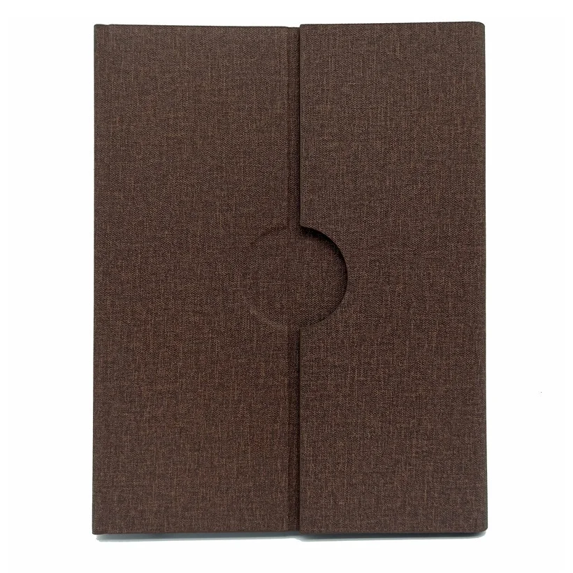 
tri-fold leather cover business motivational magnetic planners and notebooks with metal logo 