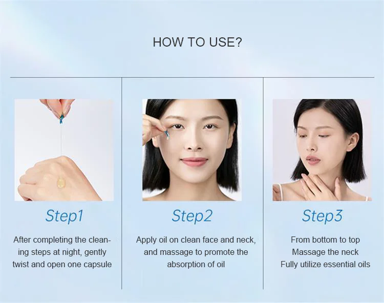 Korean Cosmetics Organic Natural Vitamin C E Retinol Brightening Anti Wrinkle Facial Serum Capsules Skin Care Essential Face Oil