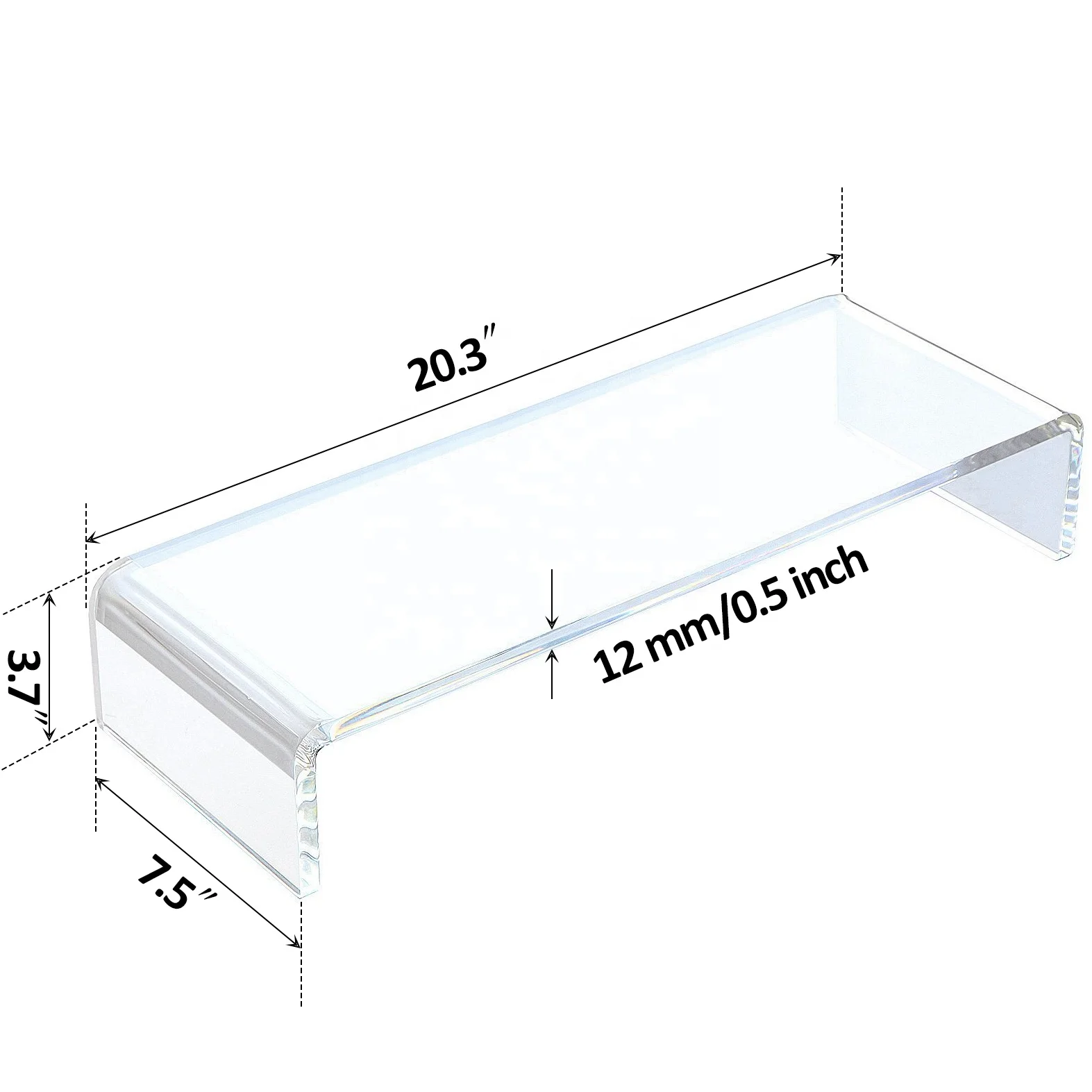 2020 Clear Ergonomic Acrylic Laptop Stand Desk Notebook PC Monitor Stand Computer Screen Holder