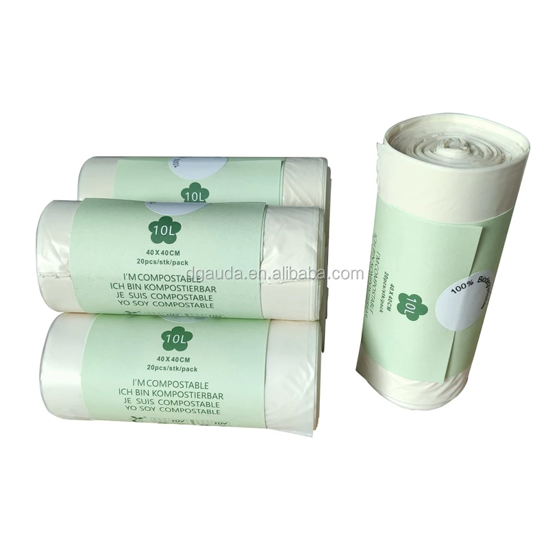 OEM manufacturer custom print take out 100%  biodegradable/compostable corn starch garbage bags trash bag