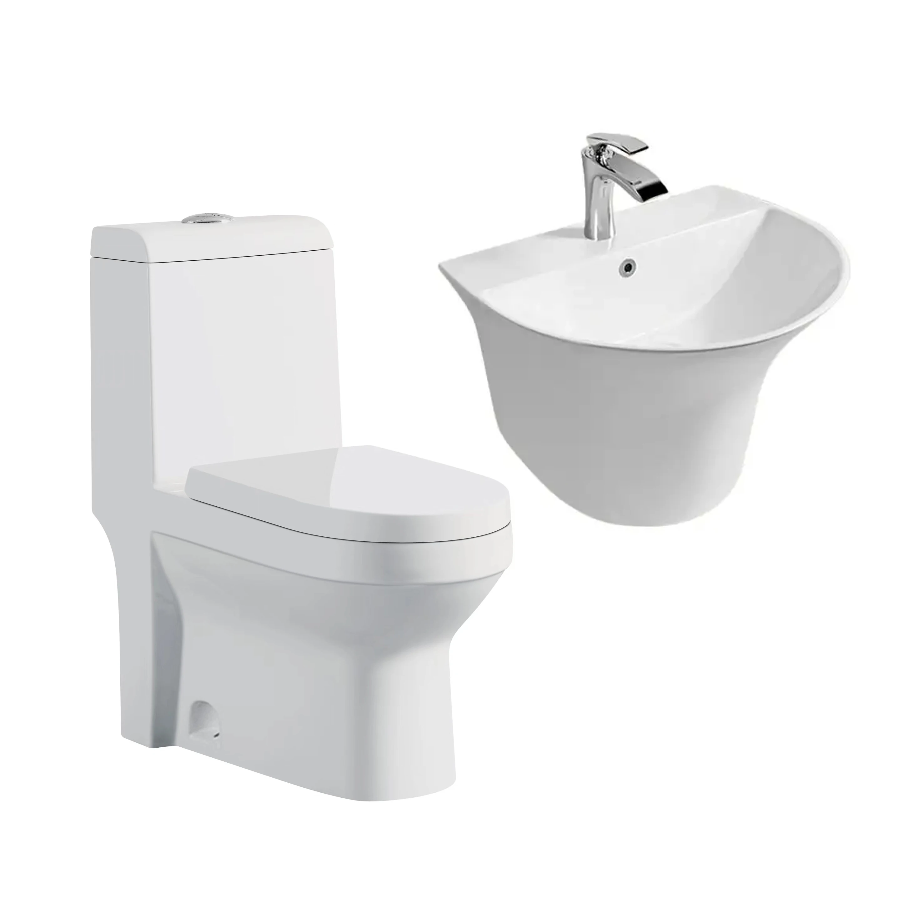 Chinese factory direct sales ceramic water closet wc toilet bowl wall hung basin cheap modern toilet set