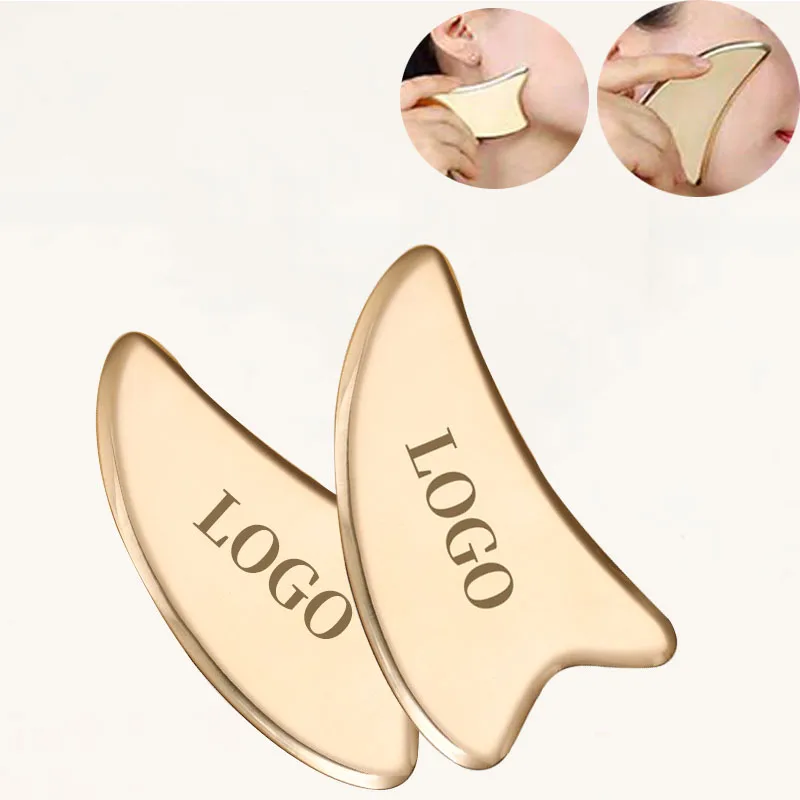 gua sha facial tool natural jade stone  Board Custom Logo Authentic Jade Facial Massager Heart Shaped Gua Sha copperplate