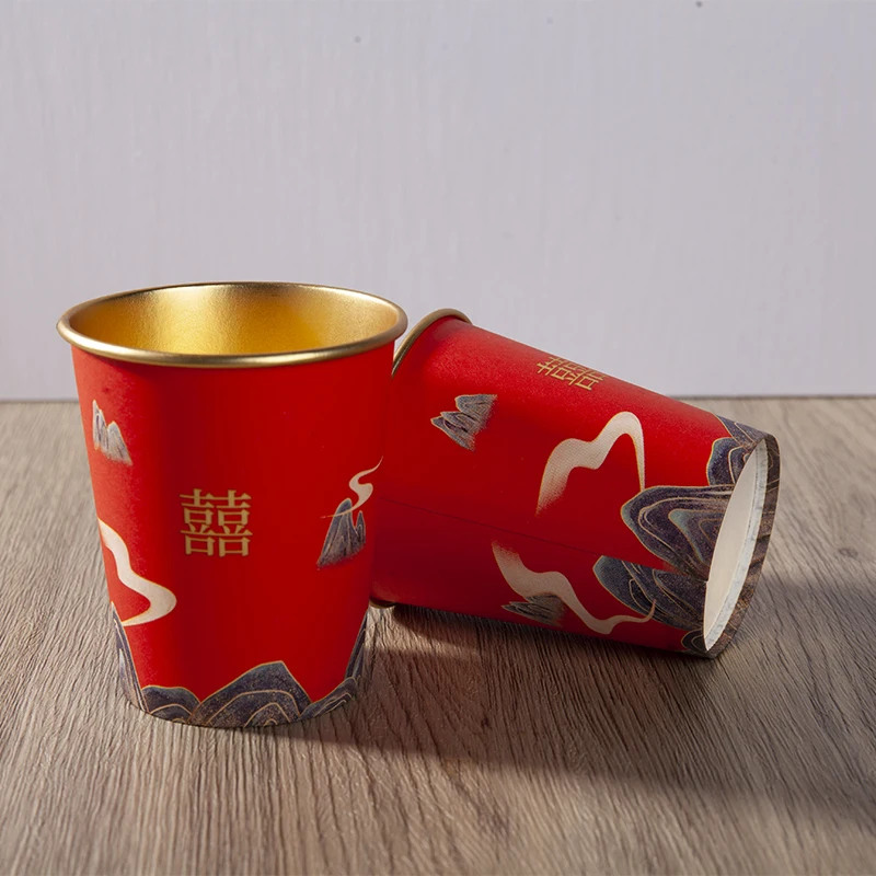 New arrival Aluminum foil gold foil express coffee Paper Cups