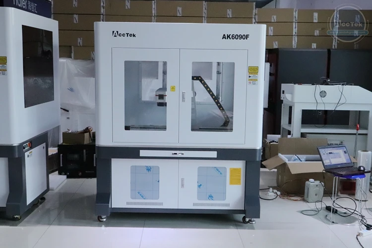 automatic laser marking machine 50w mini laser marking machine engrave metal sheet AK6090F