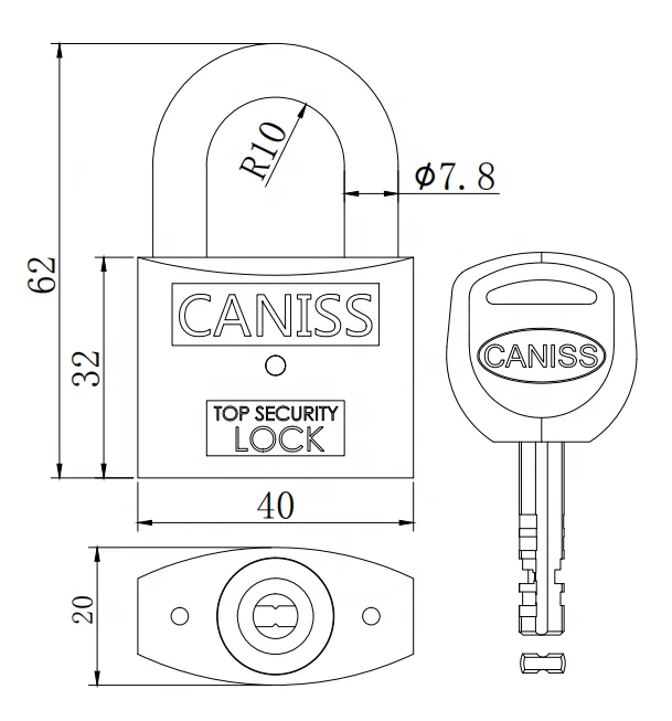 Security Key Code Sliding Bolt Alarm Padlock Zinc Alloy Furniture Lock for Hotels Offices Schools Hospitals Bedrooms