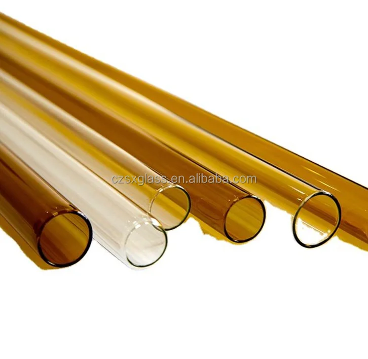 Clear Amber Borosilicate Glass Pipes Heat Resistance Glass Tube