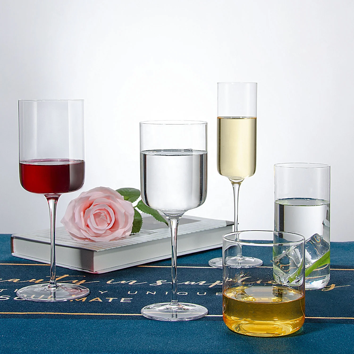 Handmade Luxury Clear Lead Free Crystal Wine Glasses Goblet ultra Thin Light weight Red white Wine Glass Set