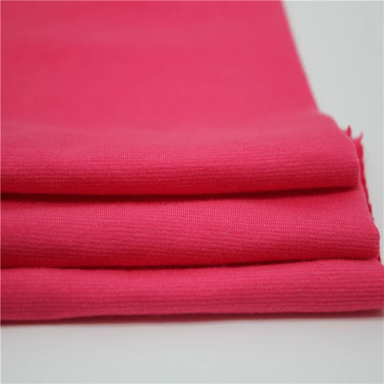 1028 арбузно-красный модал Хлопок Вязание легкий спандекс Одиночная футболка ткань для нижнего белья