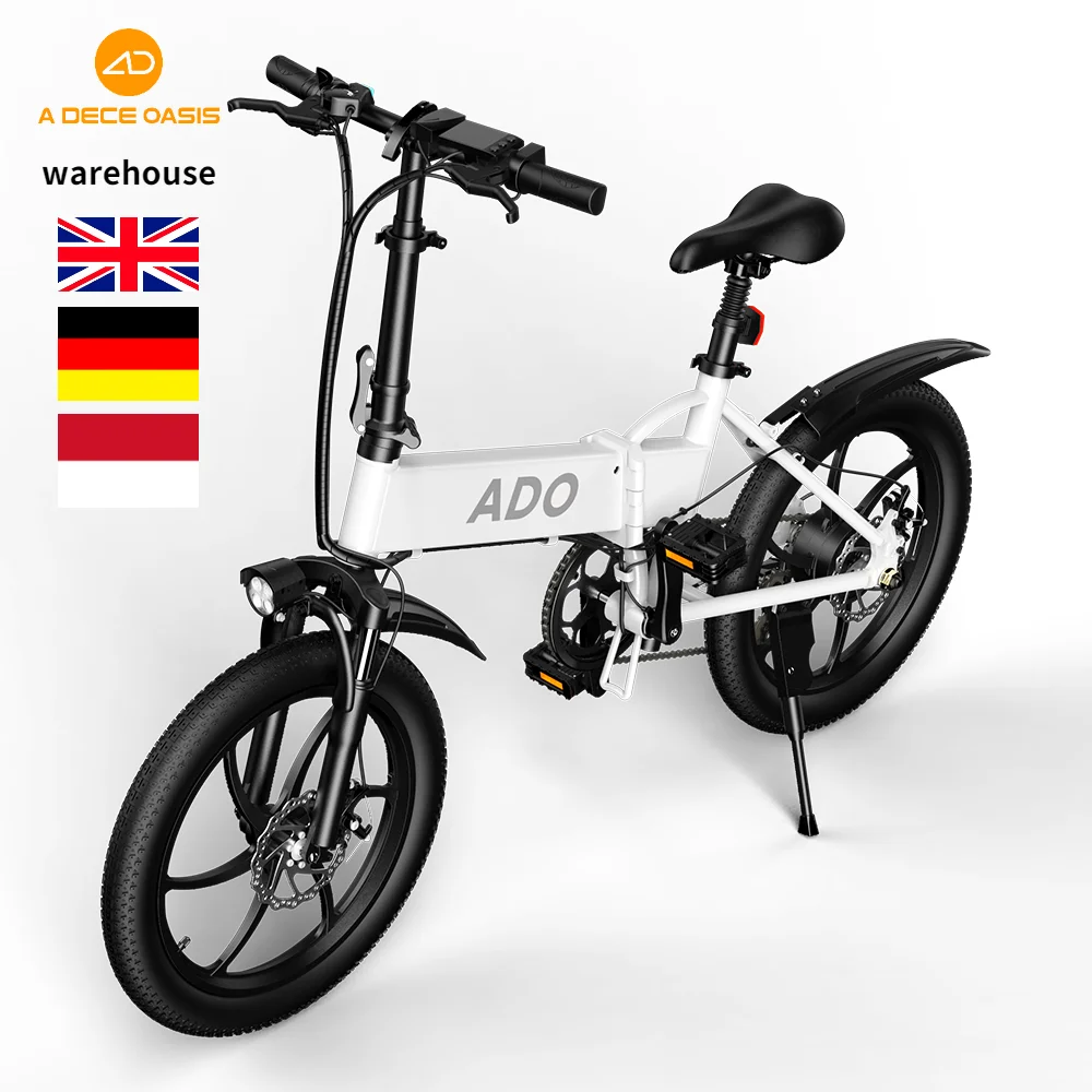 EU Warehouse ADO A20 Electronic Bike Distribution Front fork Shock absorber Road Folding City fat ebike Electric Dirt Bicycle