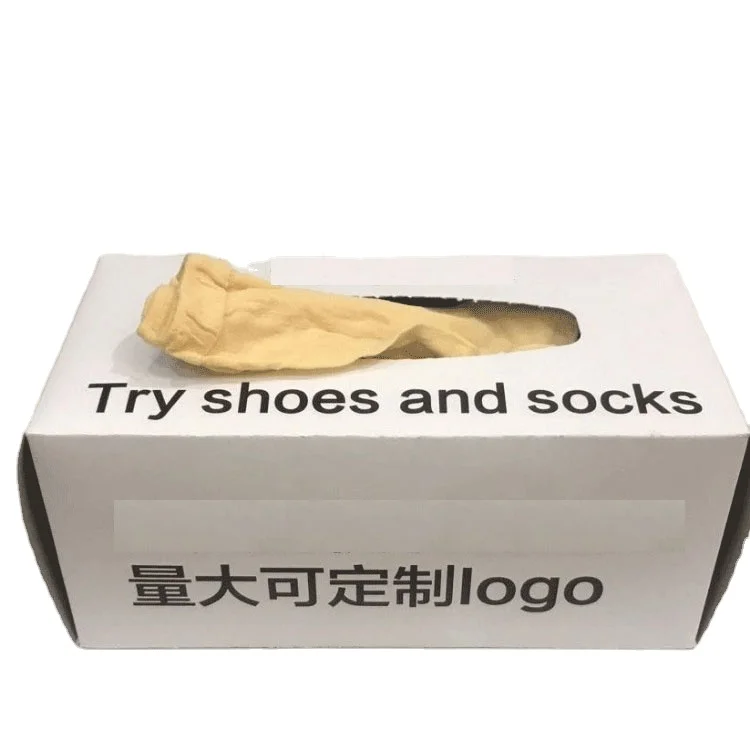 Wholesale 72 pairs packed disposable socks In Box custom shoes try on One Time socks