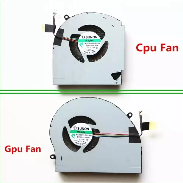 New Cpu Fan For Dell Alienware 17 R4 R5 Cpu Cooling Fan Gpu Fan MG75090V1-C060-S9A MG75090V1-C070-S9A