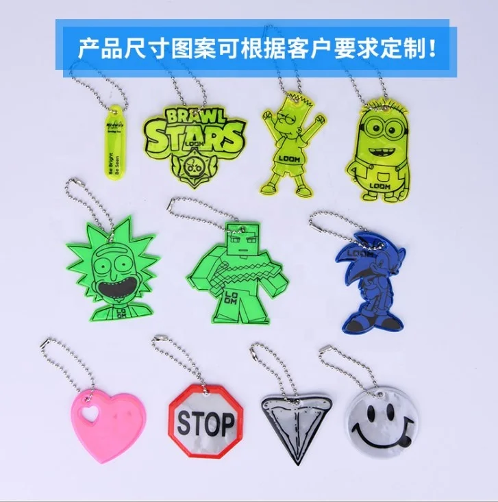 Halloween Decoration Ghost Shaped Reflective Soft Keychain