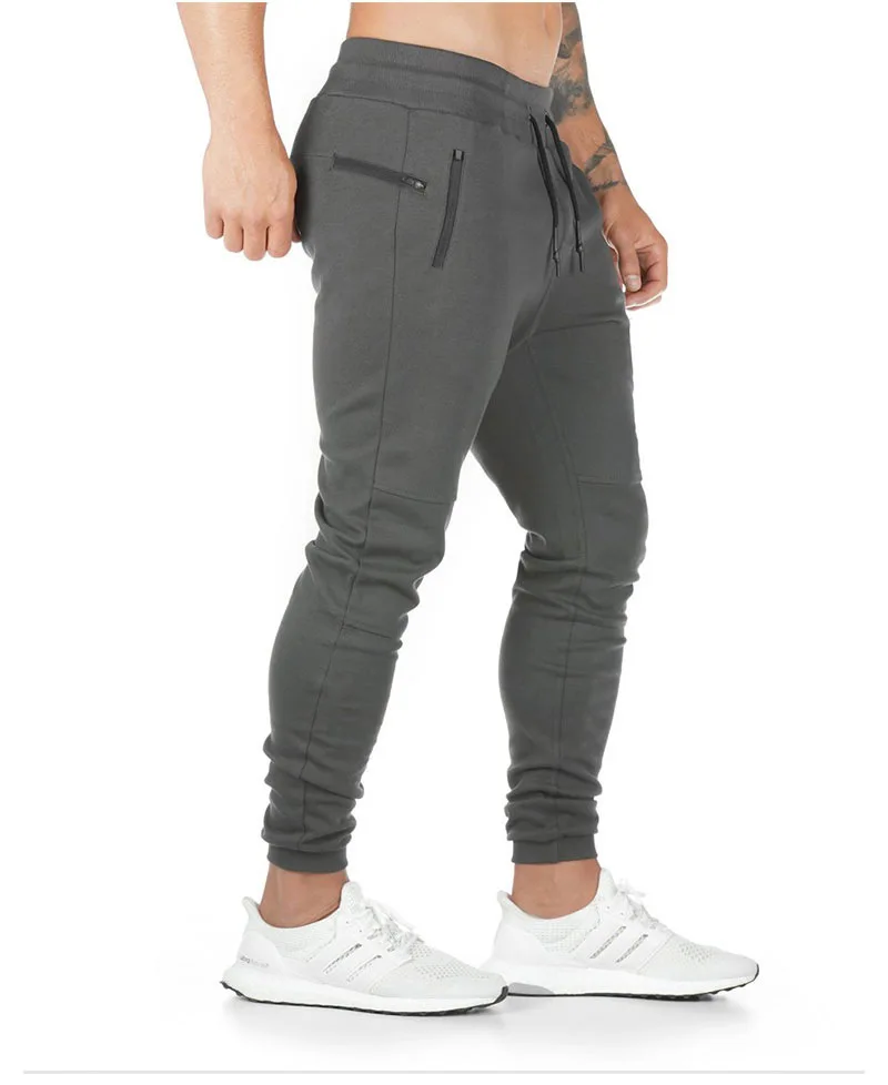 Custom Joggers Sweatpants Men Solid Color Gyms Fitness Workout Sportswear Trousers Autumn Winter Male Plus Size Track Pants