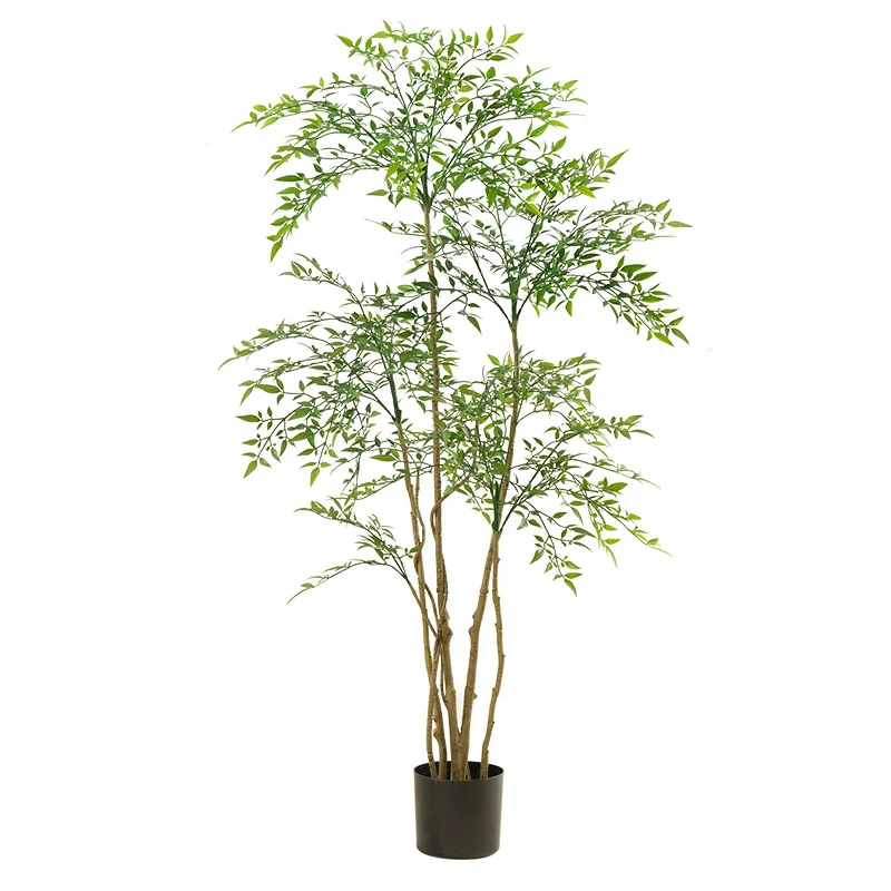 Artificial Autumn Potted Plants Nandina Bamboo Living Room Garden Hotel Decorative Plants