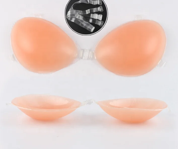 Women Underwear Accessories Sexy Invisible Silicon Bra Breast pasties Nipple Cover With shoulder strap