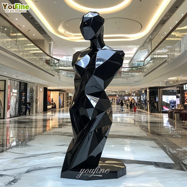 Outdoor Life Size Geometric Stainless Steel Human Body Abstract Art Sculpture