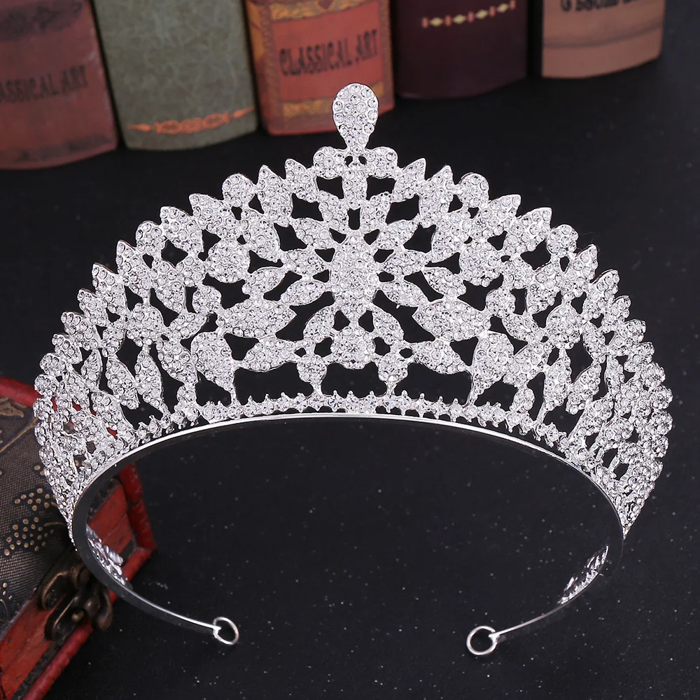Silver Gold Bride Hair Wedding Headdresses Bridal Crystal Rhinestone Accessories Tiara Crowns Bride Tiara for Queen Girl
