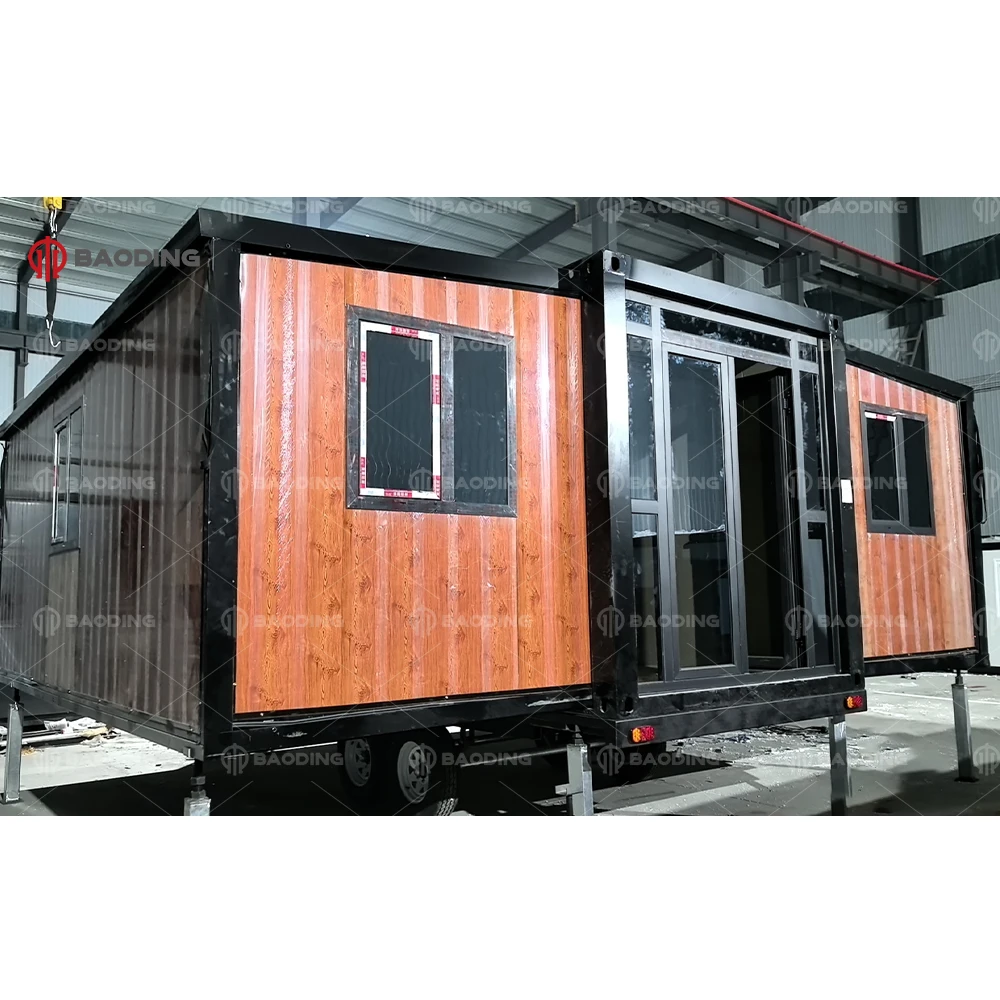 20ft 30ft 40Ft Luxury Extendable House with Porch Gable Roof For Sale Foldable One Piece Container home China Prefab Houses