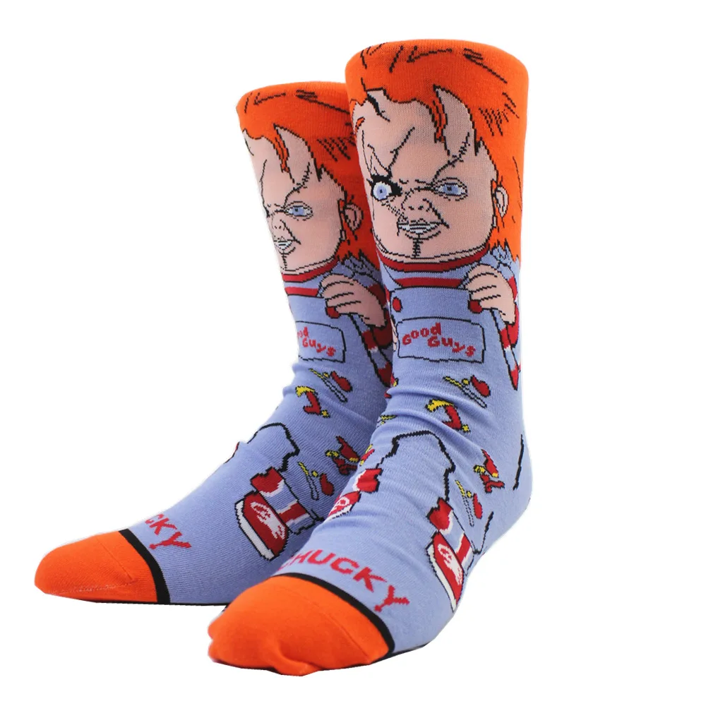 
Funny Crazy Face Dress Socks for Men Women Calcetas Happy Crazy Socken 